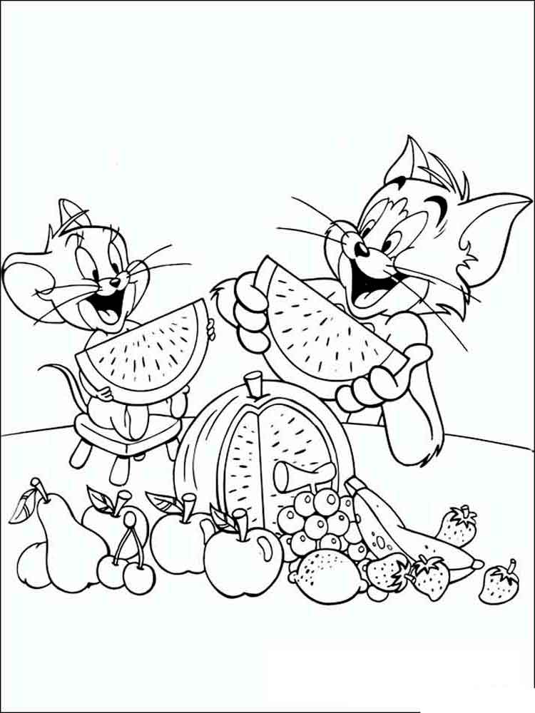 Tom And Jerry Eating Watermelon Coloring Game Tom And Jerry Eating Watermelon