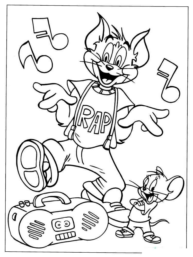 Tom And Jerry Listening To Music Coloring Game Tom And Jerry Listening To Music