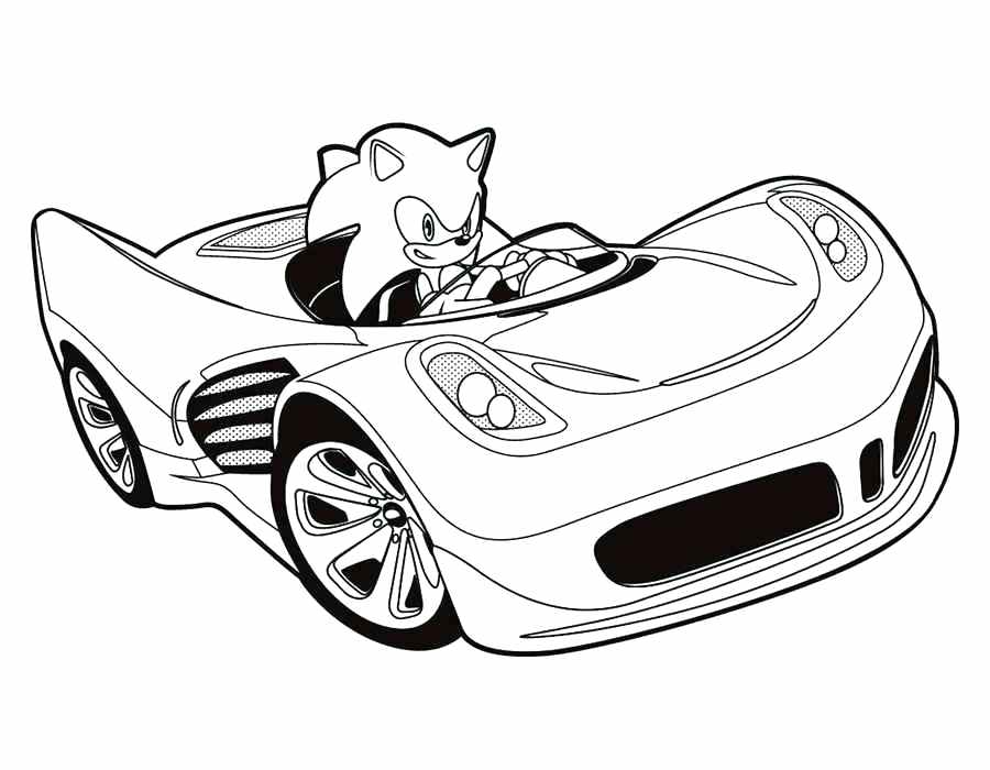 Sonic Driving Car Coloring Game Sonic Driving Car