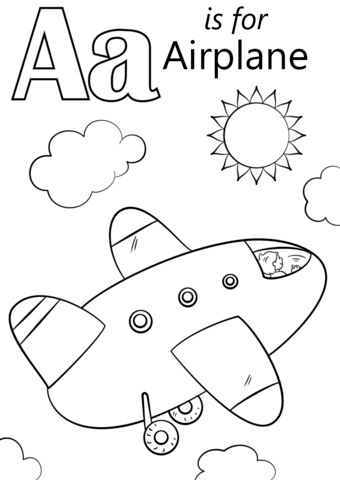 A Is For Airplane Coloring Game A Is For Airplane