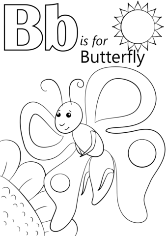 B Is For Butterfly Coloring Game B Is For Butterfly