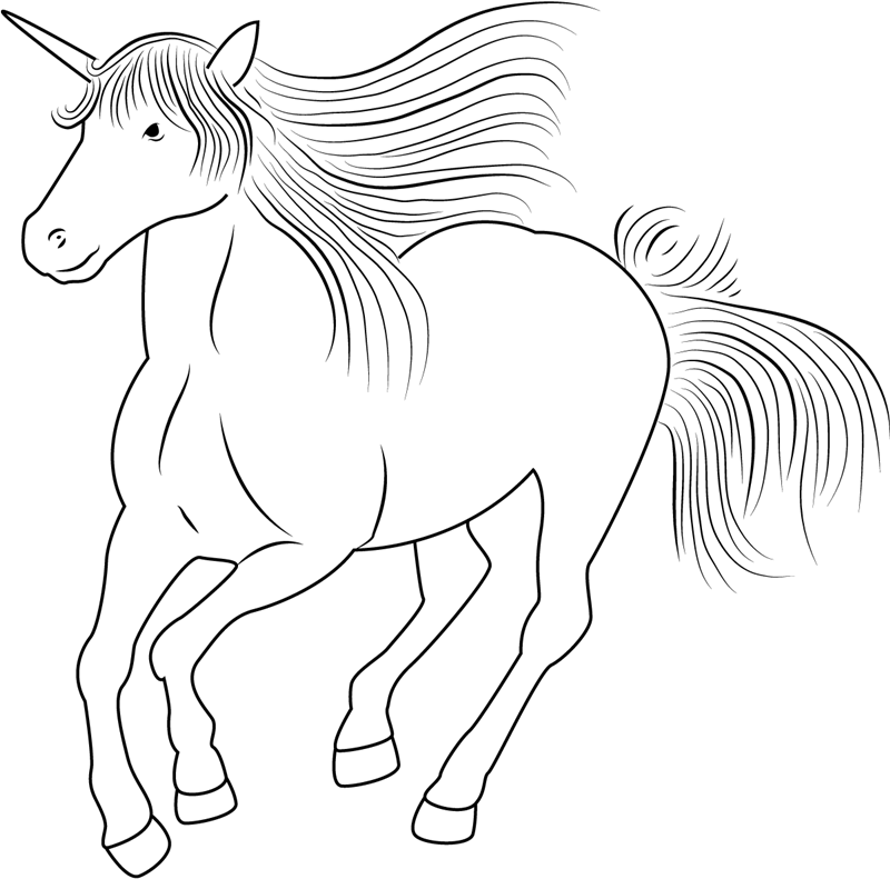 Unicorn Running Fast Coloring Game Unicorn Running Fast