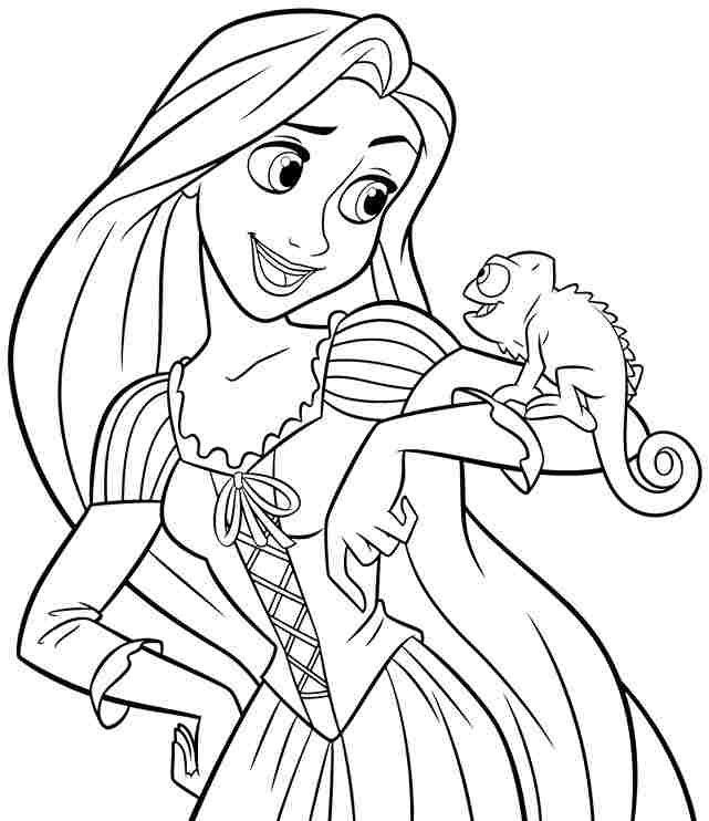Rapunzel With Pascal Coloring Game Rapunzel With Pascal