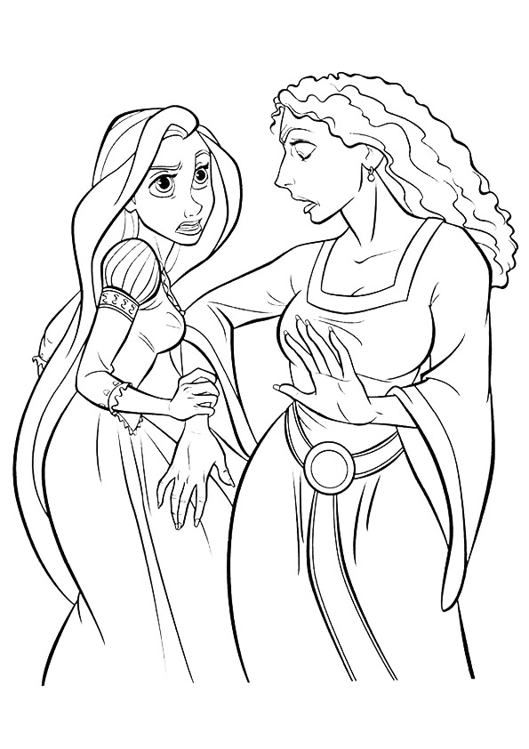 Angry Rapunzel With Witch Coloring Game Angry Rapunzel With Witch