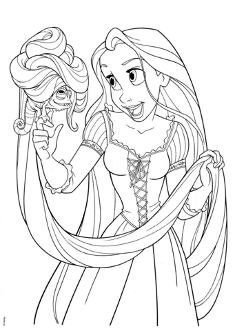 Rapunzel Playing With Pascal Coloring Game Rapunzel Playing With Pascal