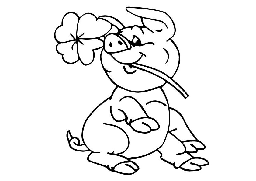 A Piglet With Four Leaf Clover Coloring Game A Piglet With Four Leaf Clover