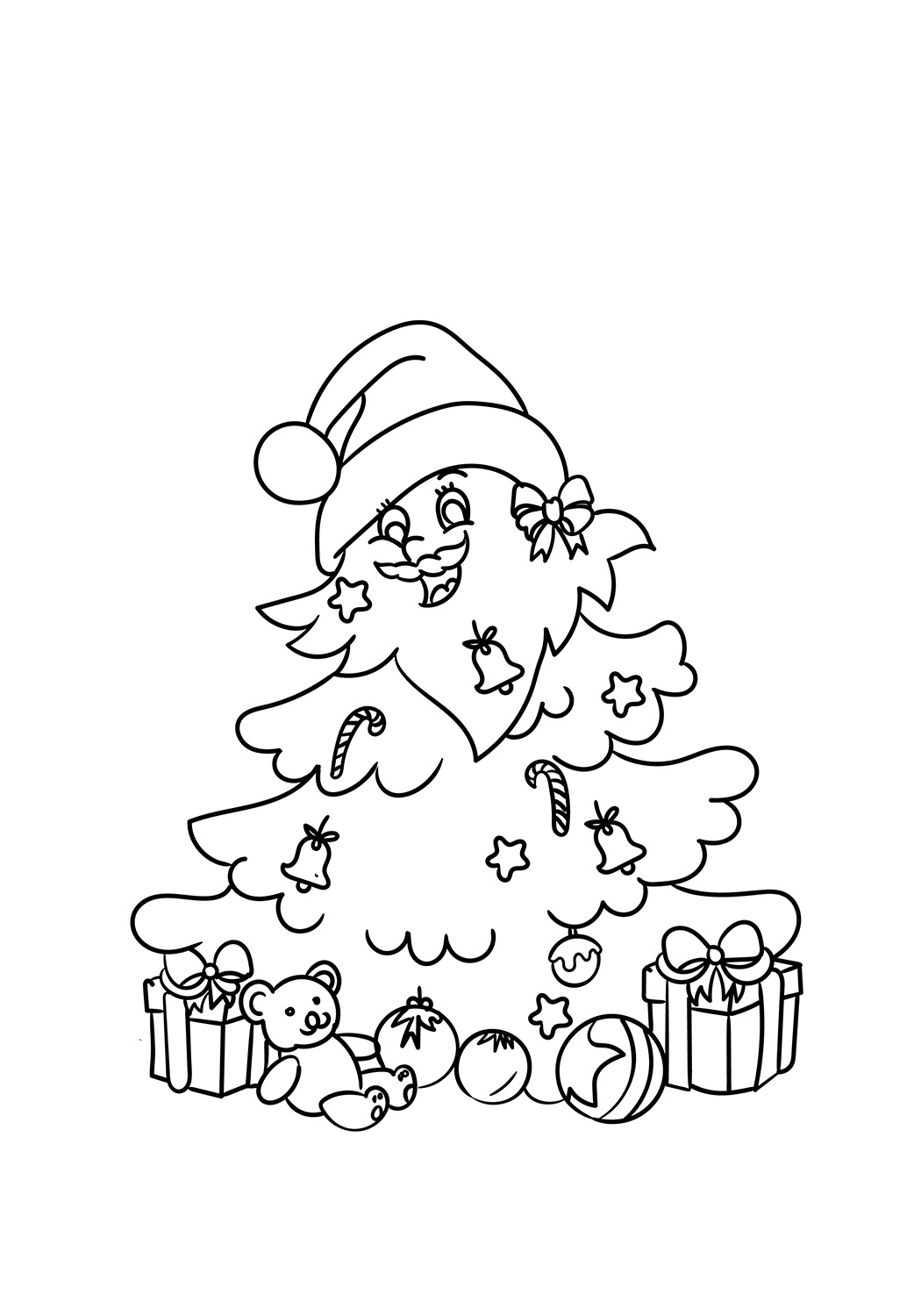 Cartoon Christmas Tree Coloring Game Cartoon Christmas Tree