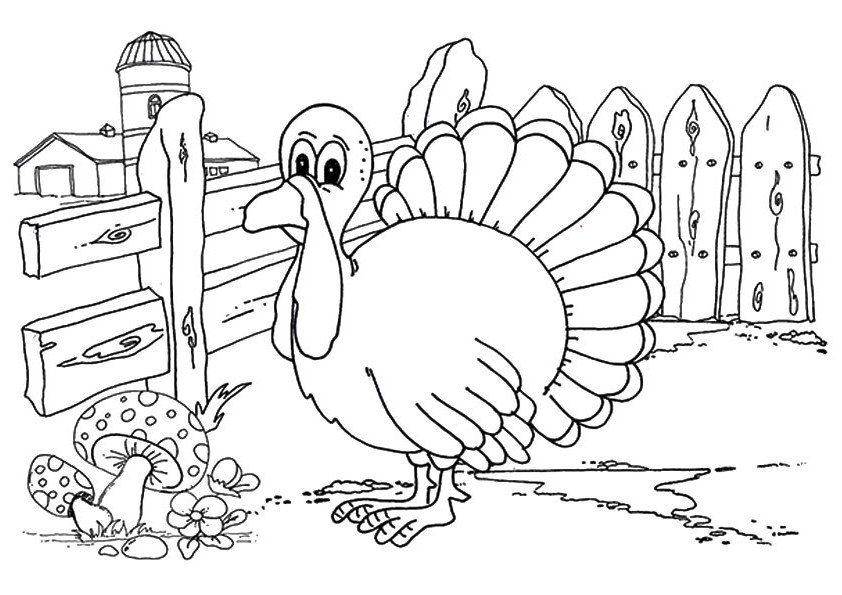 Turkey At The Farm Coloring Game Turkey At The Farm