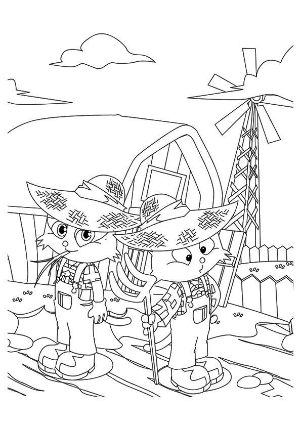 Two Cartoon Kittens Farming Coloring Game Two Cartoon Kittens Farming