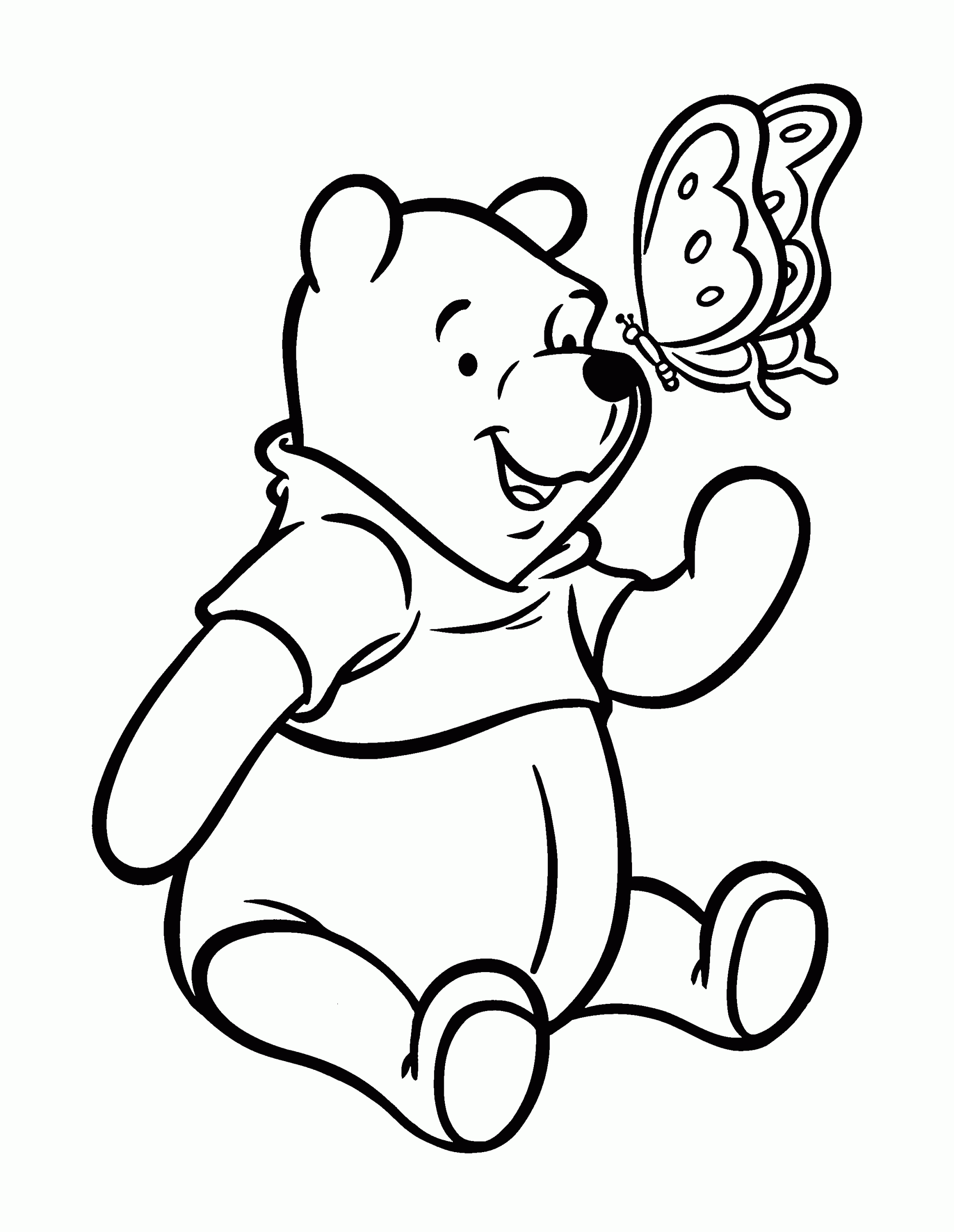 Pooh With Butterfly Coloring Game Pooh With Butterfly