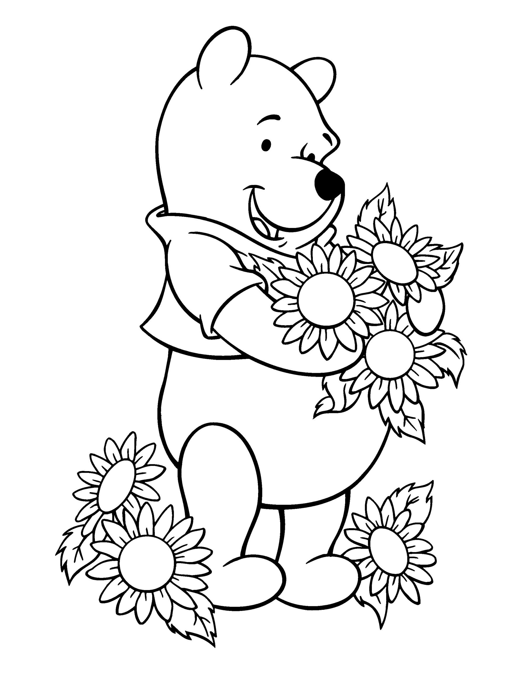 Pooh And Flowers Coloring Game Pooh And Flowers