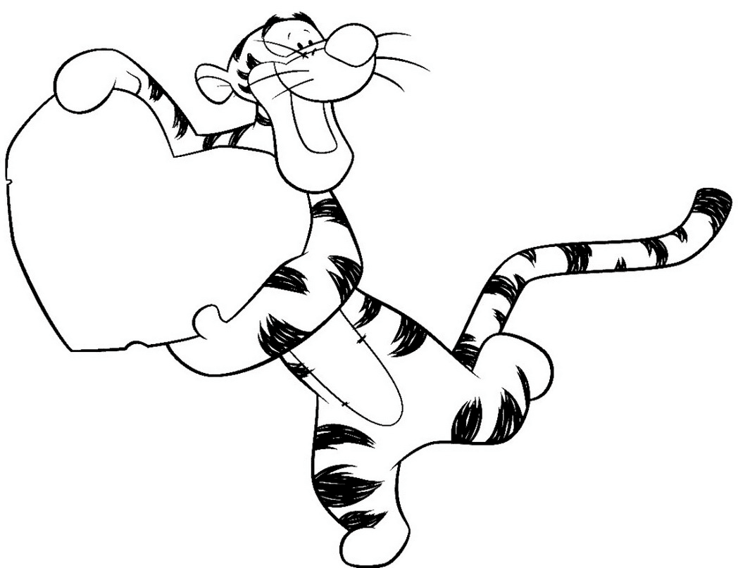 Tiger With Heart Coloring Game Tiger With Heart