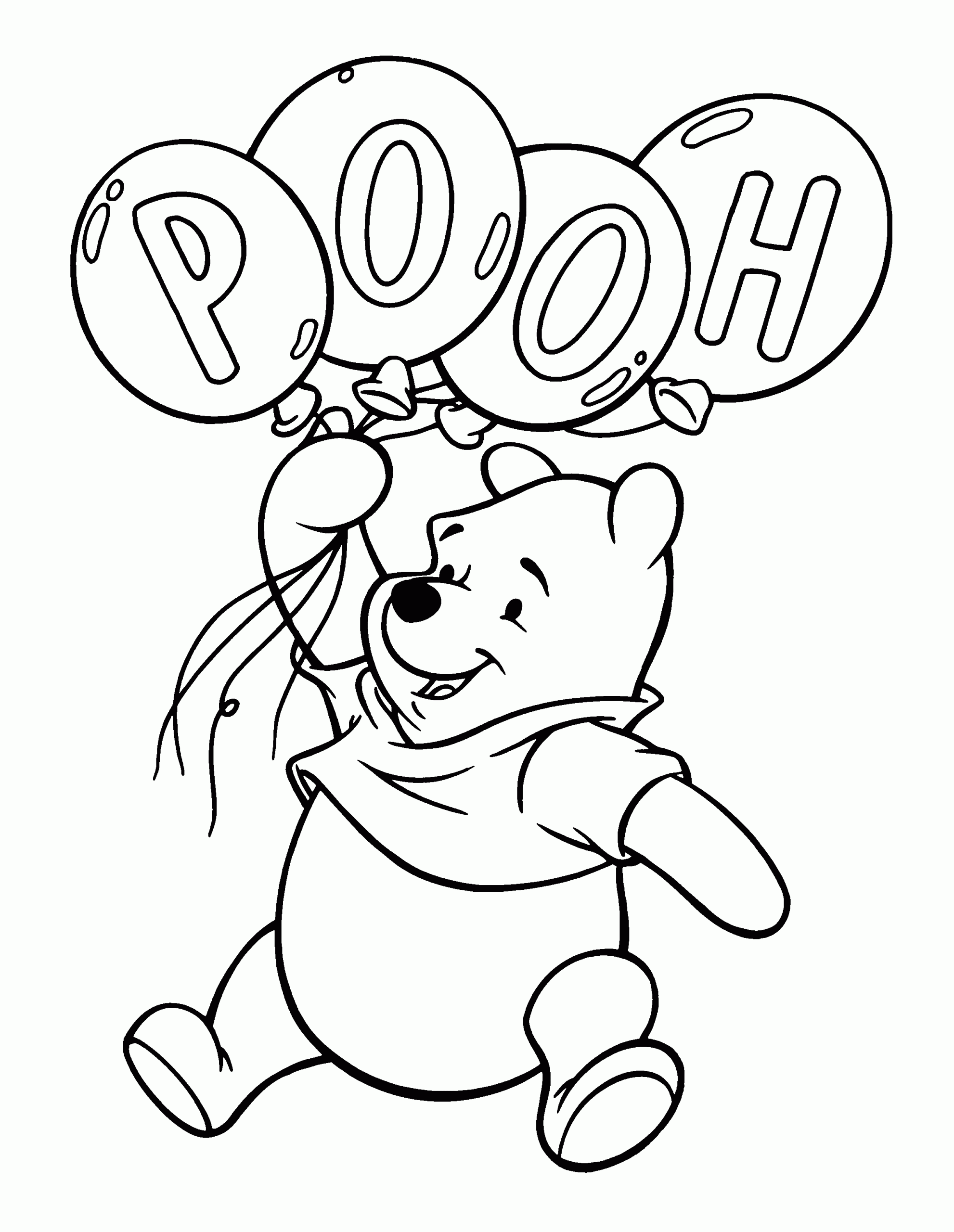 Pooh With Balloons Coloring Game Pooh With Balloons