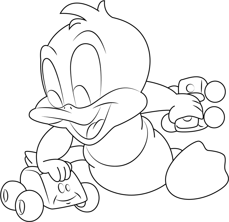 Baby Daffy Playing Cars Coloring Game Baby Daffy Playing Cars