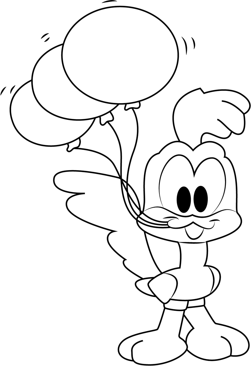 Baby Road Runner With Balloons Coloring Game Baby Road Runner With Balloons
