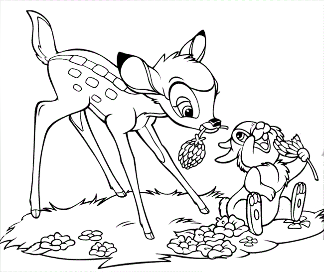 Bambi And Thumper Eating Coloring Game Bambi And Thumper Eating
