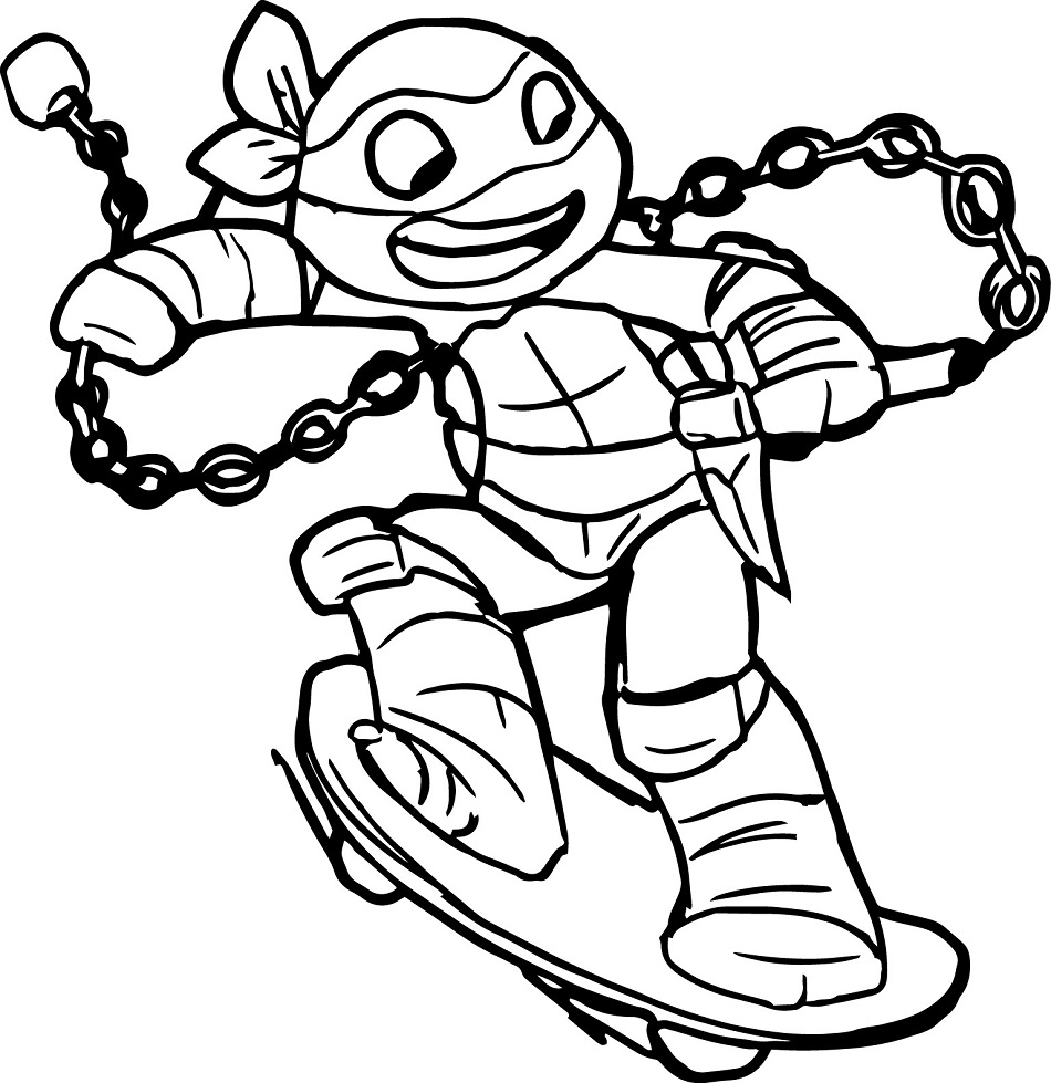 Ninja Turtle Skateboarding Coloring Game Ninja Turtle Skateboarding