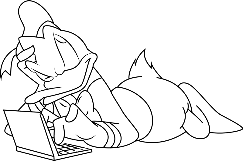 Donald Duck With Laptop