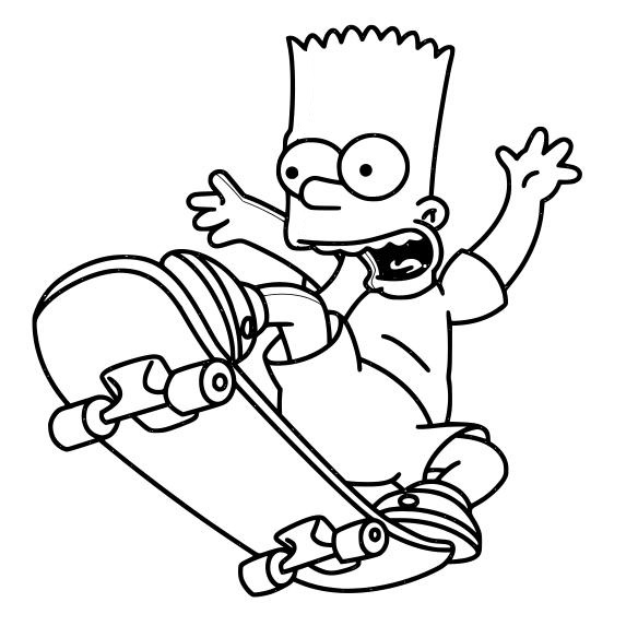 Bart Simpson Skateboarding