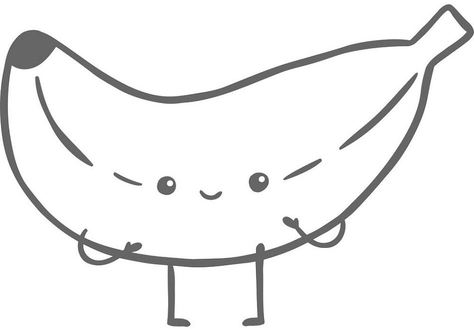 Cute Cartoon Banana Coloring Game Cute Cartoon Banana