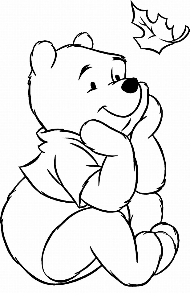 Pooh Seeing Leaf Coloring Game Pooh Seeing Leaf