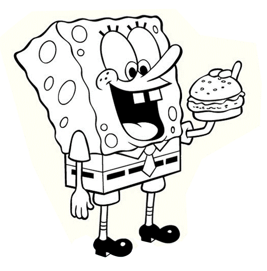 Spongebob Eating Hamburger Coloring Game Spongebob Eating Hamburger