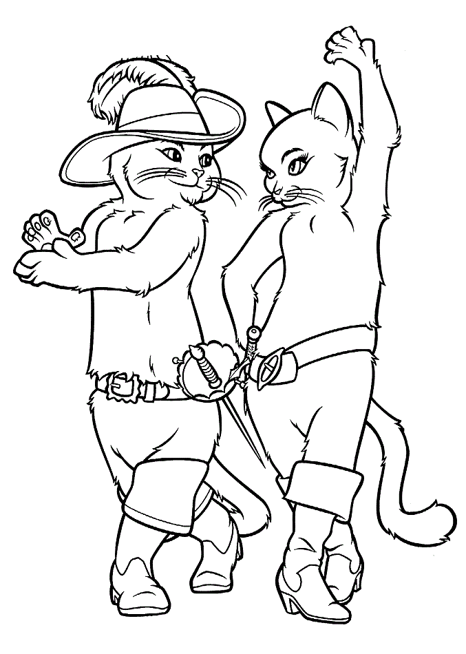 Puss And Kitty Coloring Game Puss And Kitty