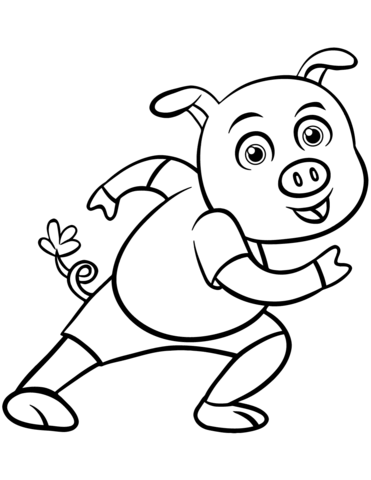 Happy Cartoon Pig Coloring Game Happy Cartoon Pig