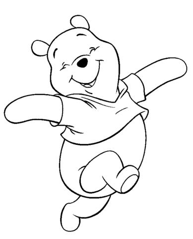 Happy Pooh Running Coloring Game Happy Pooh Running