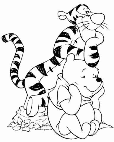 Tiger And Pooh Smiling Coloring Game Tiger And Pooh Smiling