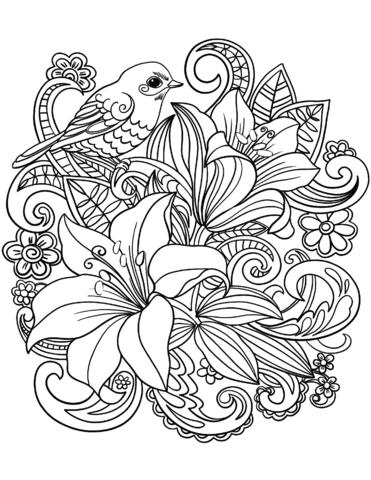 Skylark On Flowers Coloring Game Skylark On Flowers