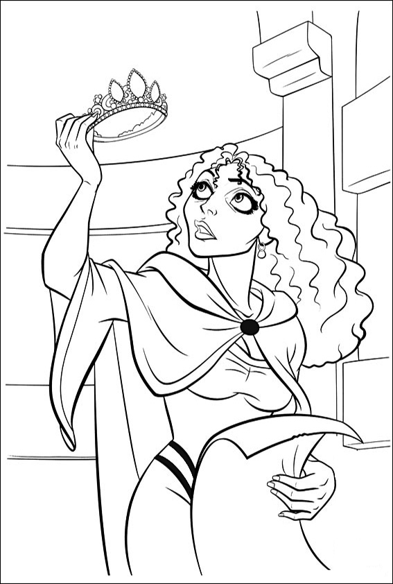 Gothel Holding Crown Coloring Game Gothel Holding Crown