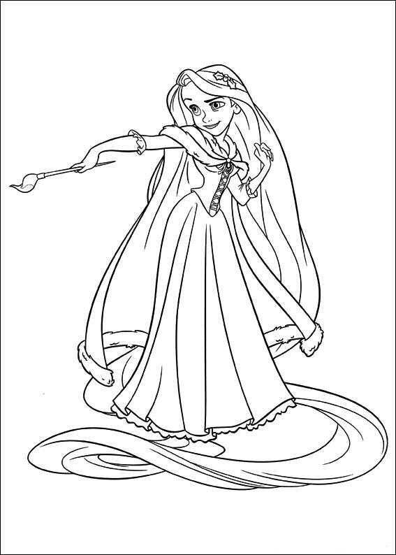 Rapunzel Holding Painting Brush Coloring Game Rapunzel Holding Painting Brush