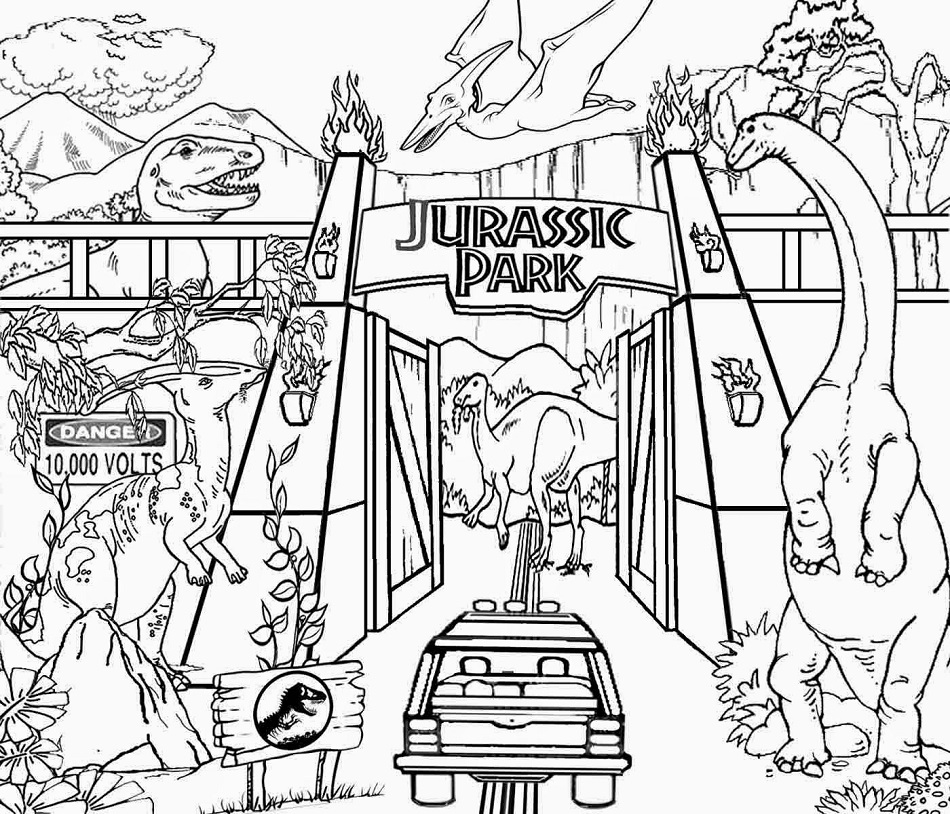 Jurassic Park Entrance Coloring Game Jurassic Park Entrance