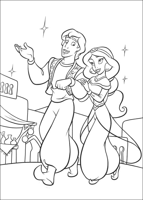 Aladdin And Jasmine Walking Coloring Game Aladdin And Jasmine Walking