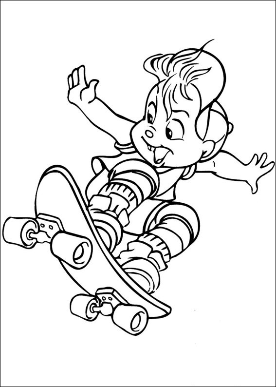 Alvin Skateboarding Coloring Game Alvin Skateboarding