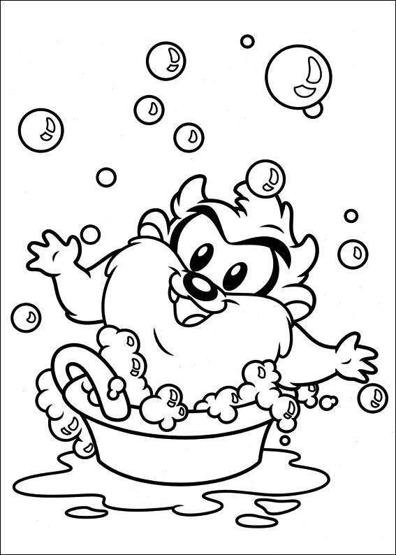 Baby Taz Taking A Shower Coloring Game Baby Taz Taking A Shower