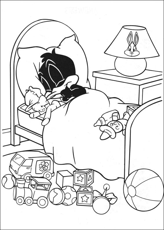 Baby Daffy Sleeping Coloring Game Baby Daffy Sleeping