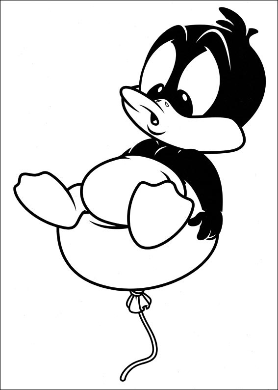 Baby Daffy On Balloon Coloring Game Baby Daffy On Balloon
