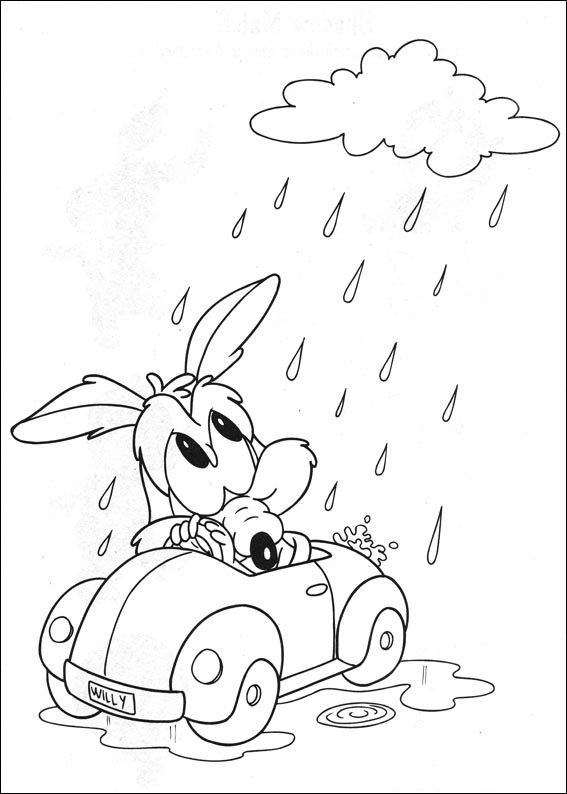 Baby Wile E. In The Rain Coloring Game Baby Wile E. In The Rain