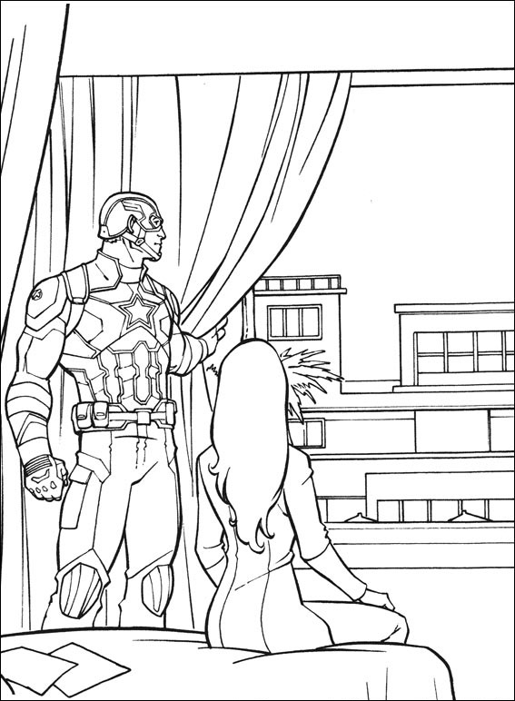 Captain America With Black Widow Coloring Game Captain America With Black Widow