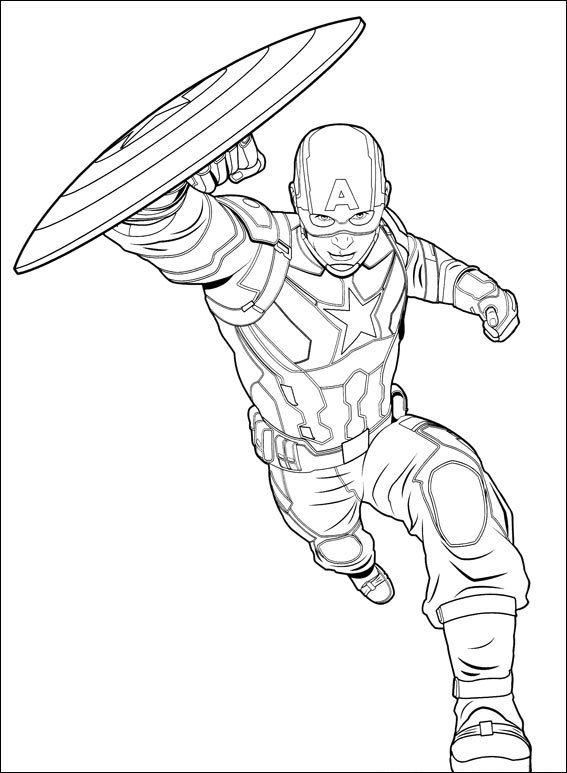 Captain America Running Coloring Game Captain America Running
