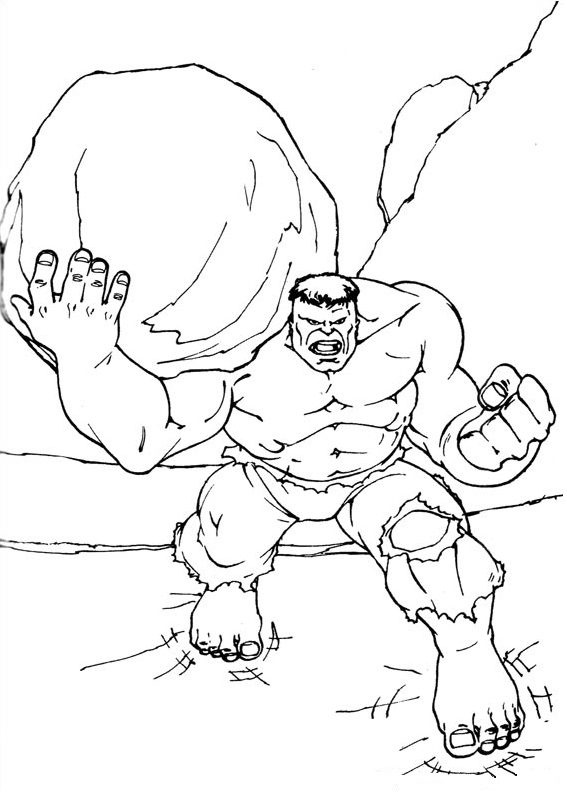 Hulk Holding Rock Coloring Game Hulk Holding Rock