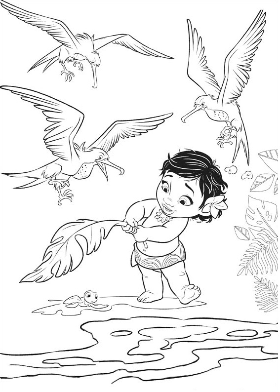 Moana With Animals Coloring Game Moana With Animals