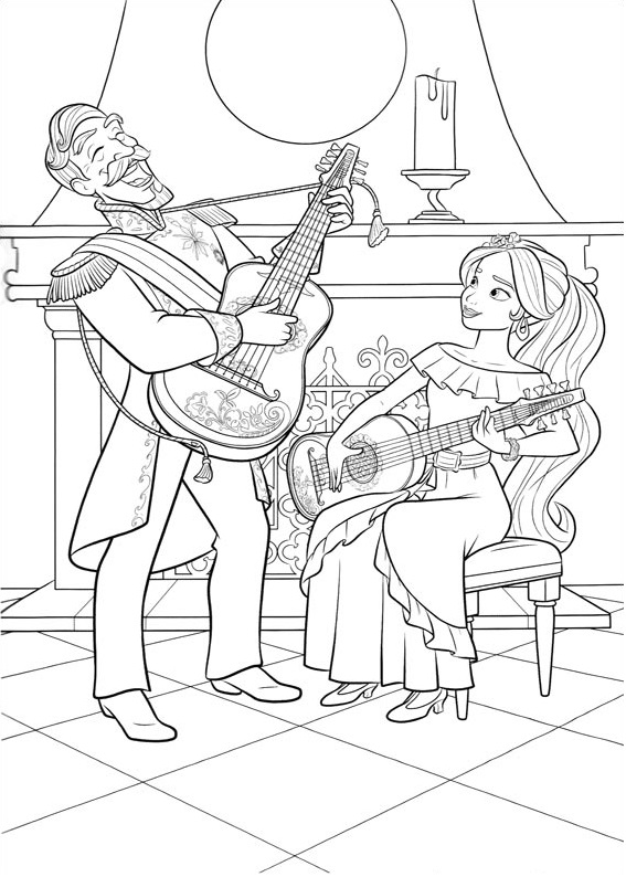 Elena Playing Guitar Coloring Game Elena Playing Guitar