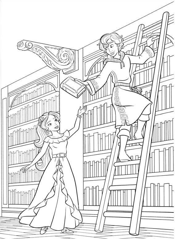 Elena And Mateo In Library Coloring Game Elena And Mateo In Library