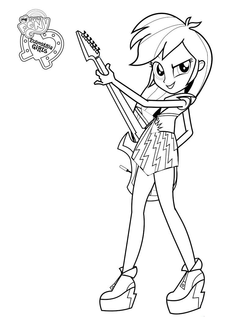 Rainbow Dash Playing Guitar Coloring Game Rainbow Dash Playing Guitar