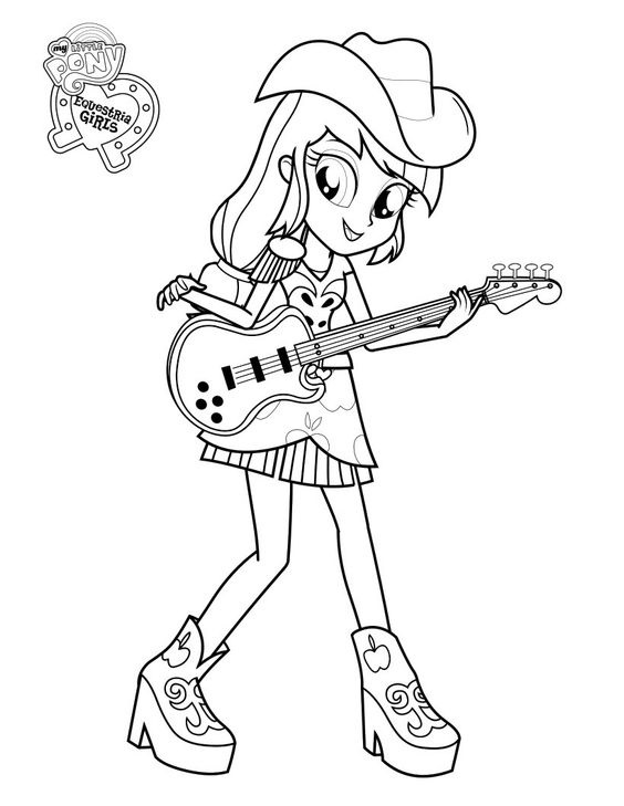 Applejack Playing Guitar Coloring Game Applejack Playing Guitar