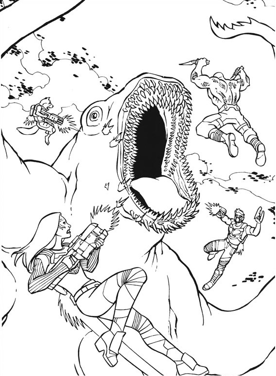 Guardians Fighting With Monster Coloring Game Guardians Fighting With Monster