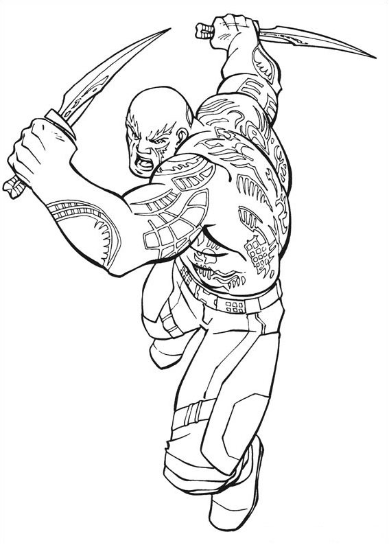 Drax Is Fighting Coloring Game Drax Is Fighting